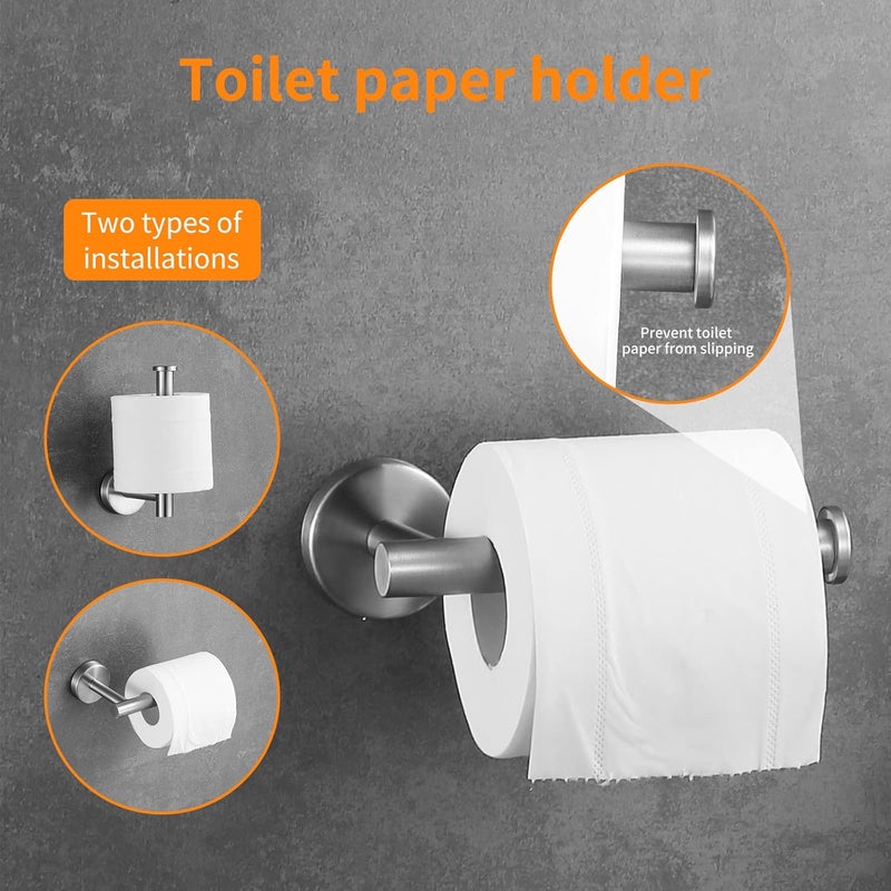 Hinmood Towel Bar Set Brushed Nickel, Bathroom Towel Ring Set 5pcs Including 2pcs 16'' Tower Bar, Towel Ring and 2 PCS Towel Hooks - Image 5